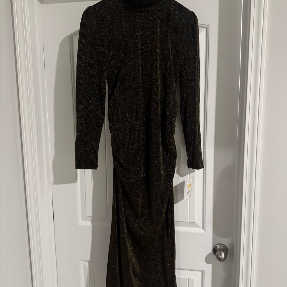 Motherhood Shimmering Black Long Sleeve Dress